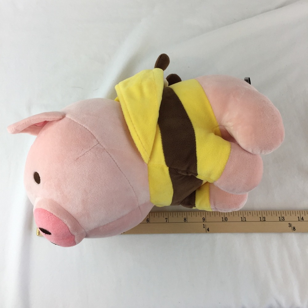 Miniso Sitting Piglet Kawaii Cute Pig Bumble Bee Costume 12" Plush Stuffed Toy - Picture 9 of 9